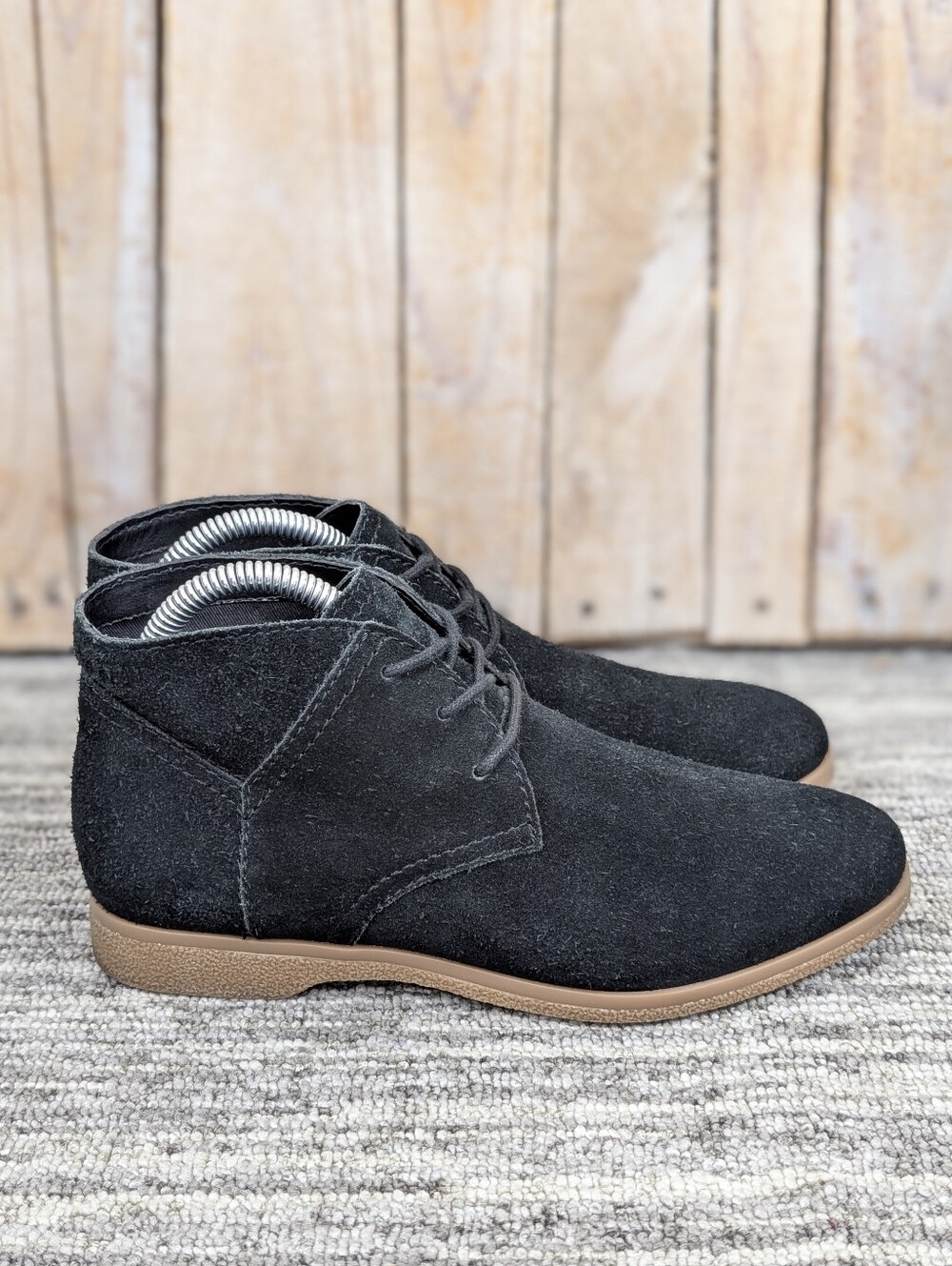 Franco Sarto: "Percy" Lace up Desert Booties - Black Suede - Size 7 Women